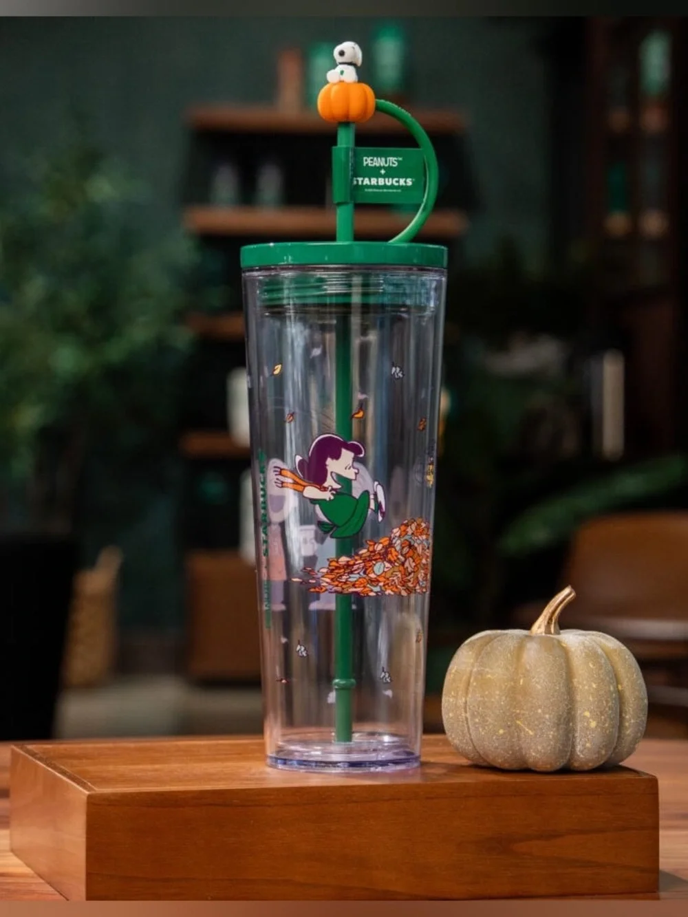 Authentic Starbucks Cold cup Snoopy Peanuts pumpkin